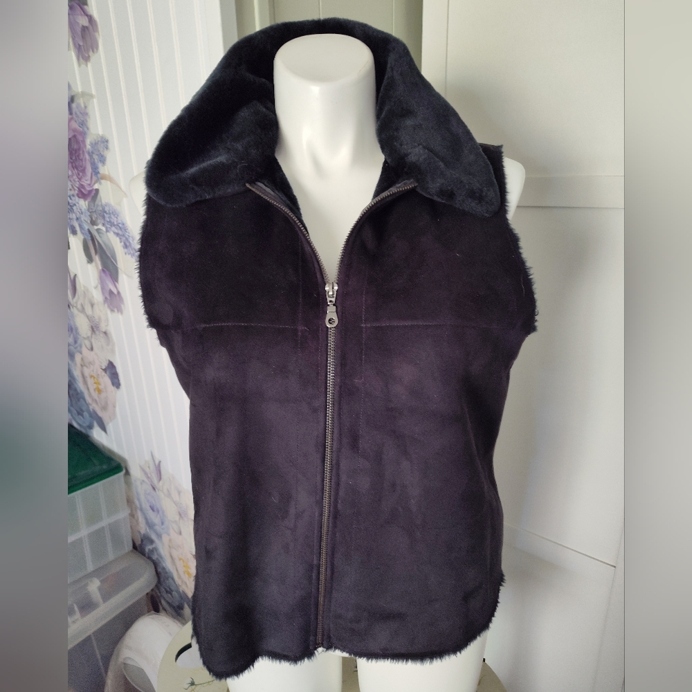 Jones Wear Sport Faux Suede Brown Vest Soft Furry Comfy Size LG 12-14 Runs Large